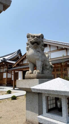 田守神社の鳥居の側の狛犬さん(右)